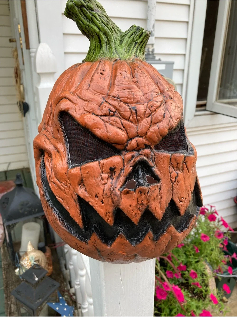 Creepy pumpkin masks and vine gloves
